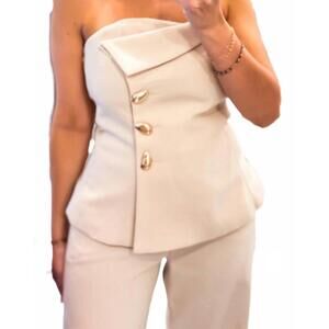 NEW EVENUEL iconic it girl strapless top in beige